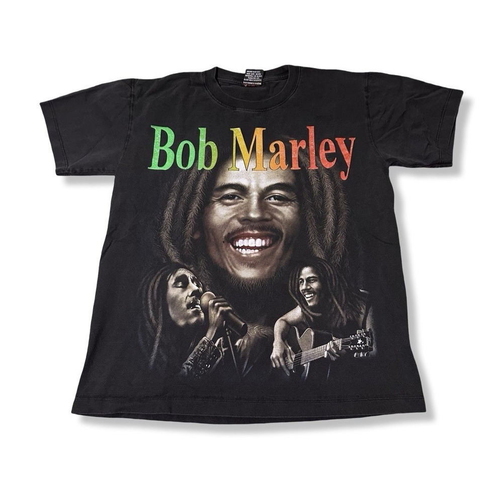 90s Rare VTG Bob Marley Bootleg M Roots Reggae Shirt Rasta Zion Jamaican Rap Tee